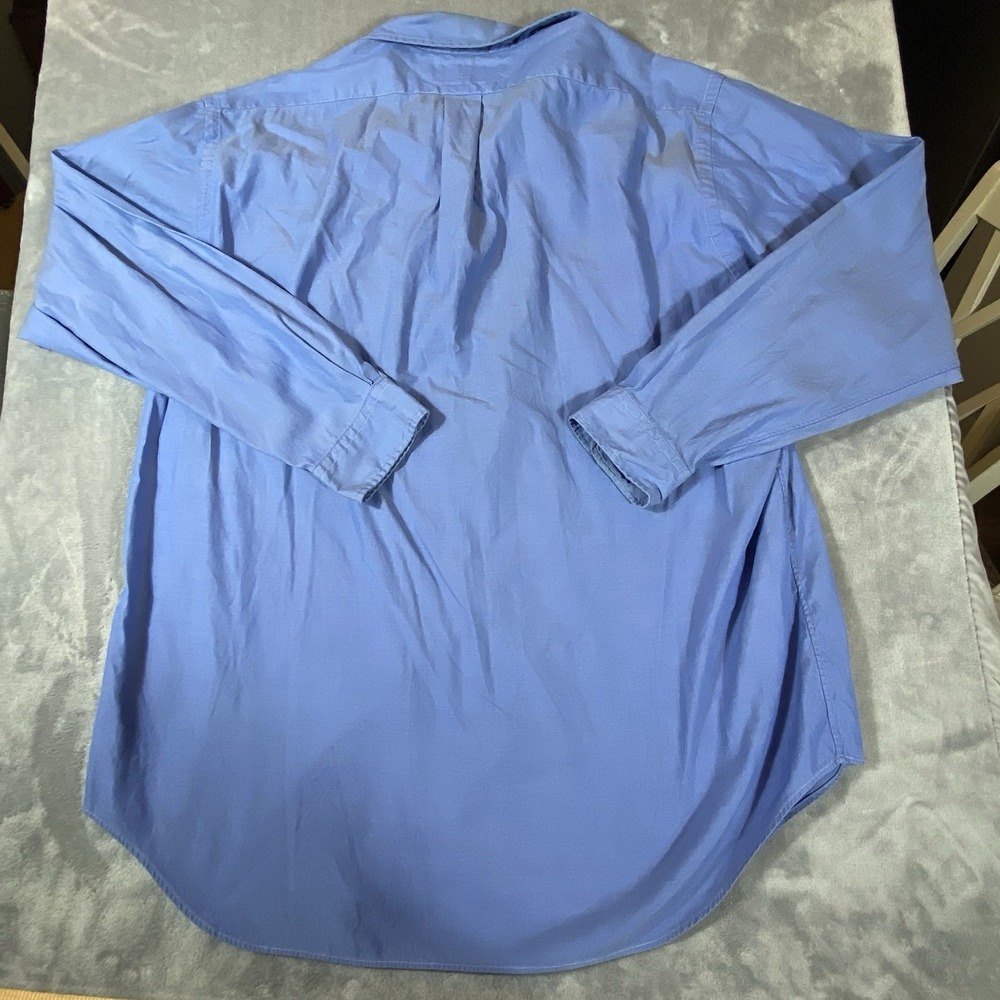 Polo Ralph Lauren Shirt Mens 17.5 36-37 Blue Long Slv Pinpoint Oxford Yarmouth - Picture 3 of 7